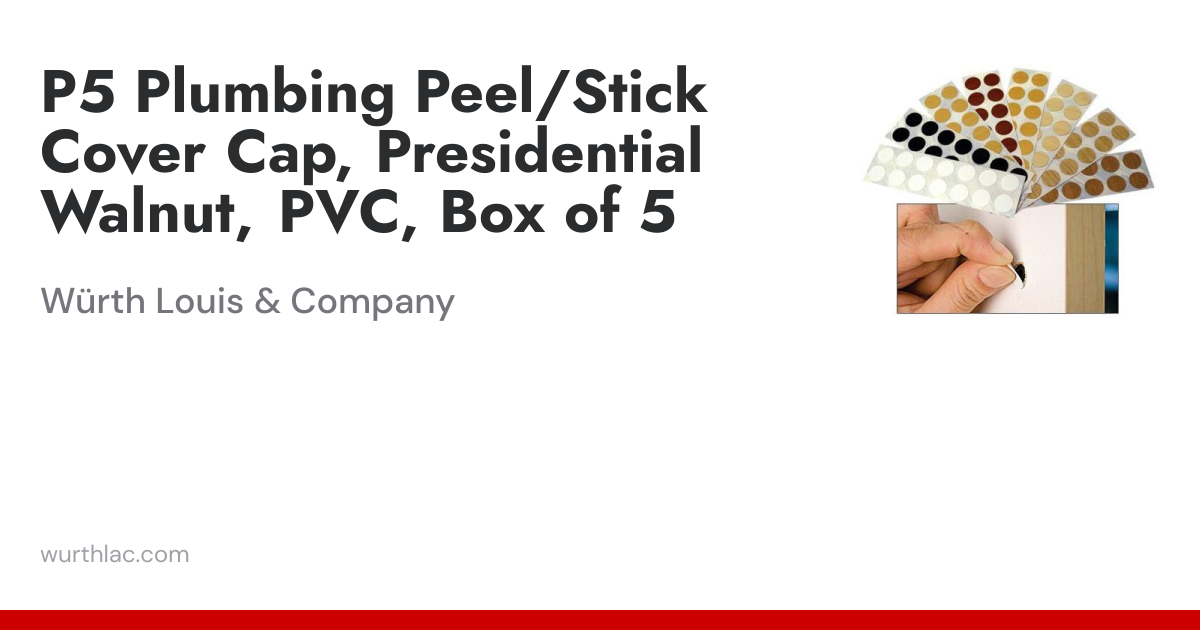 P5 Plumbing Peel/Stick Cover Cap, Presidential Walnut, PVC, Box of 5 ...