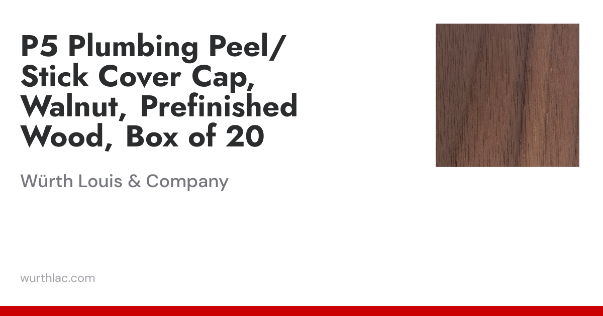 P5 Plumbing Peel/Stick Cover Cap, Walnut, Prefinished Wood, Box of 20 ...
