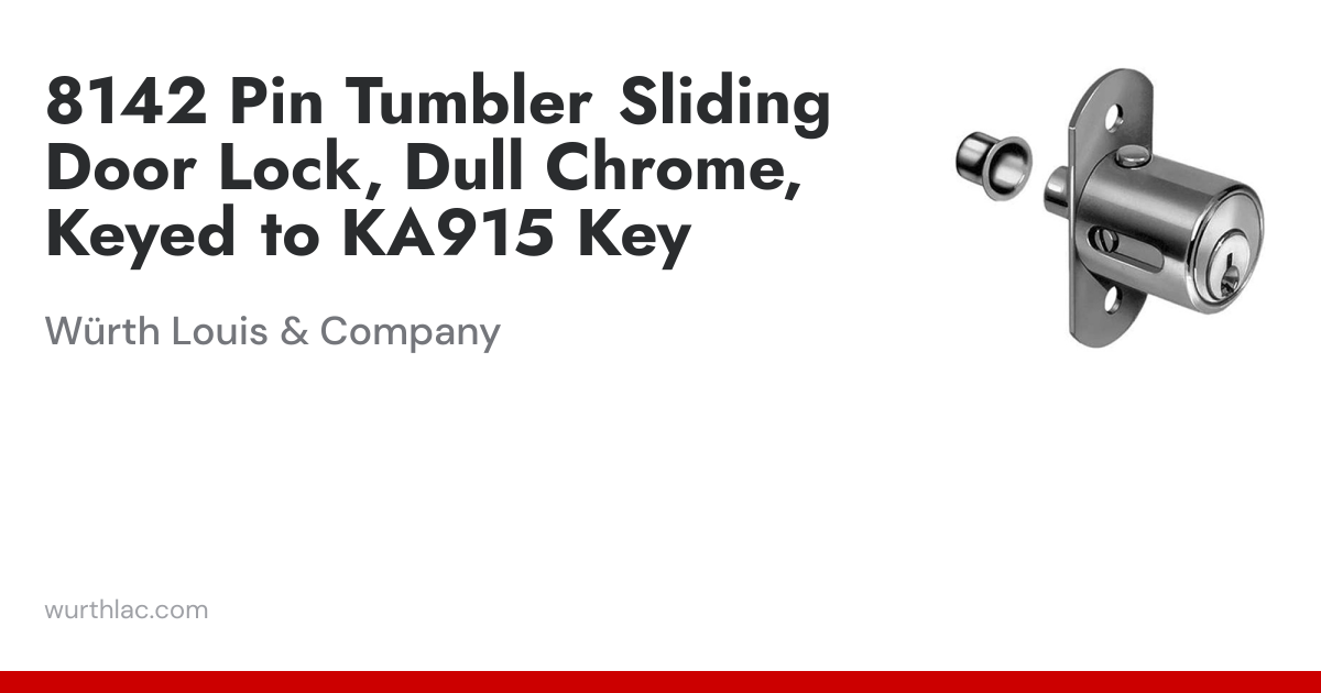 8142 Pin Tumbler Sliding Door Lock, Dull Chrome, Keyed to KA915 Key ...