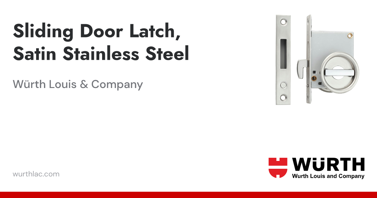 Sliding Door Latch, Satin Stainless Steel | Würth Louis & Company