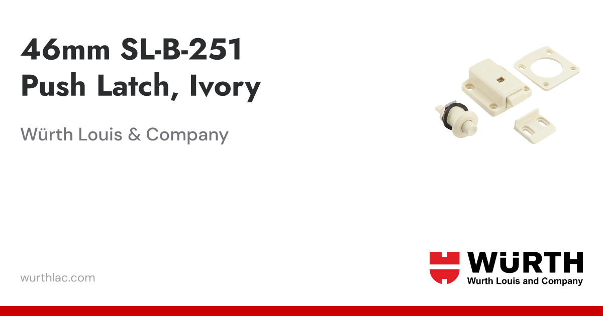 46mm SL-B-251 Push Latch, Ivory | Würth Louis & Company