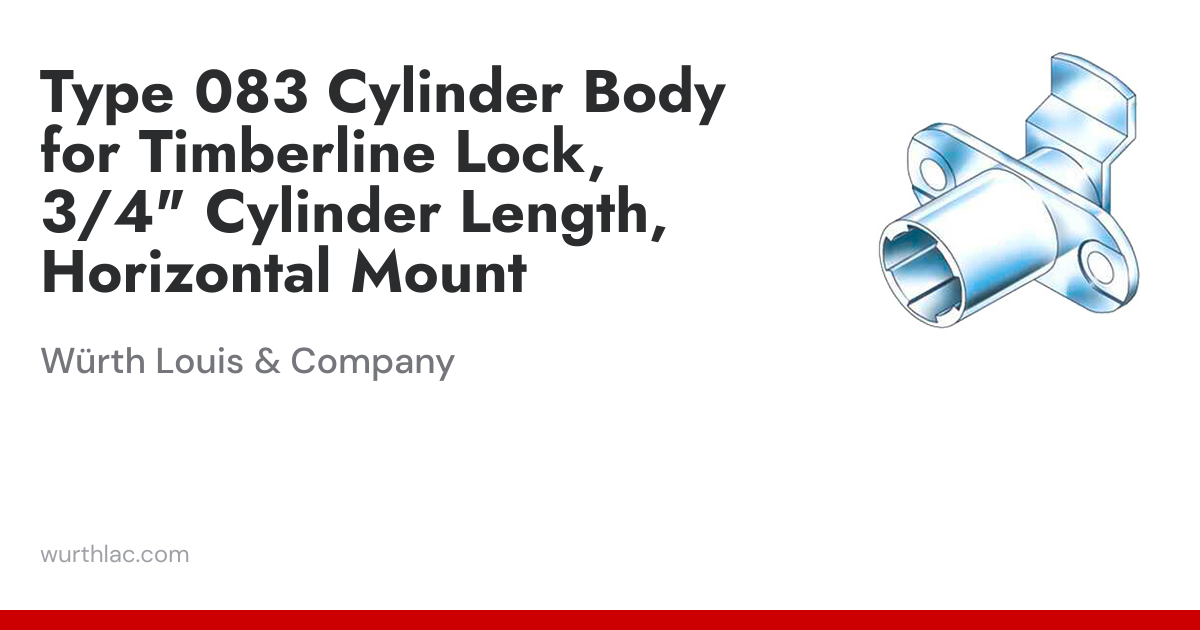 Type 083 Cylinder Body for Timberline Lock, 3/4