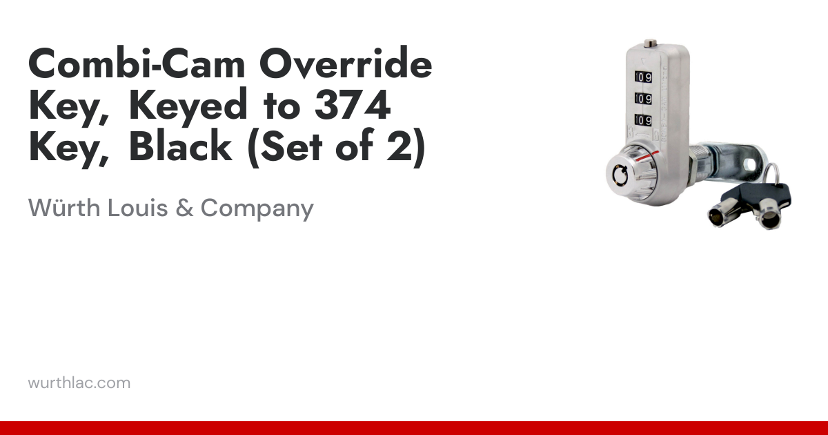 Combi-Cam Override Key, Keyed to 374 Key, Black (Set of 2) | Würth ...