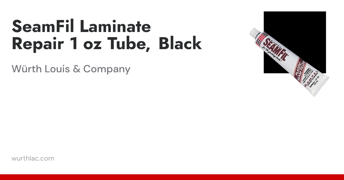 SeamFil Laminate Repair 1 oz Tube, Black | Würth Louis & Company