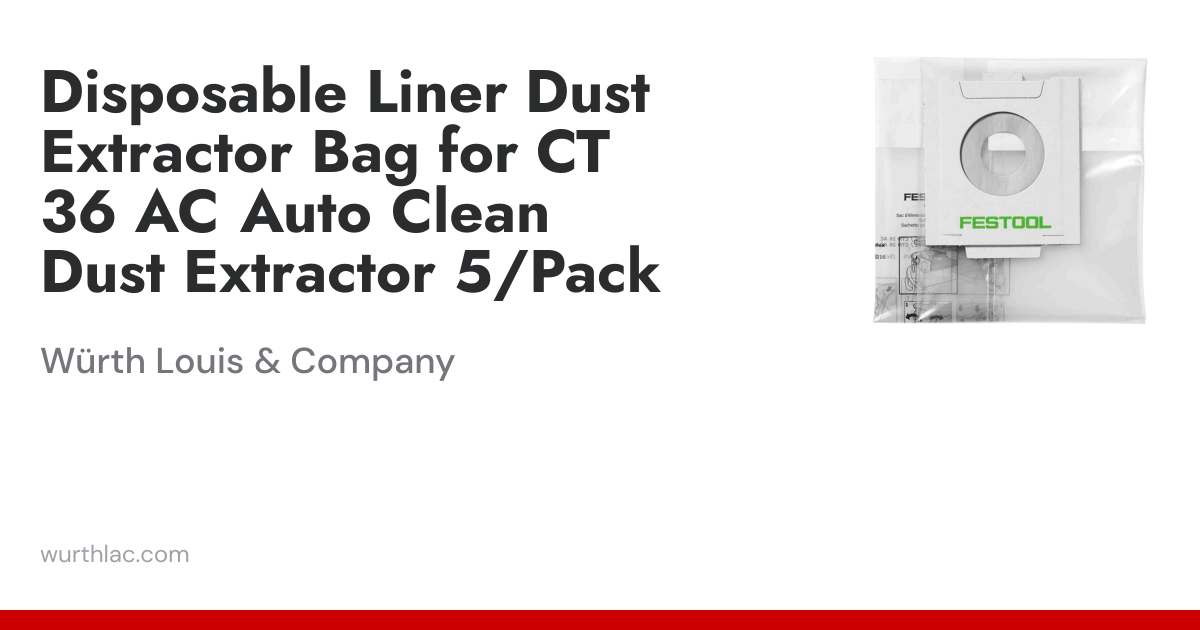 Disposable Liner Dust Extractor Bag for CT 36 AC Auto Clean Dust ...