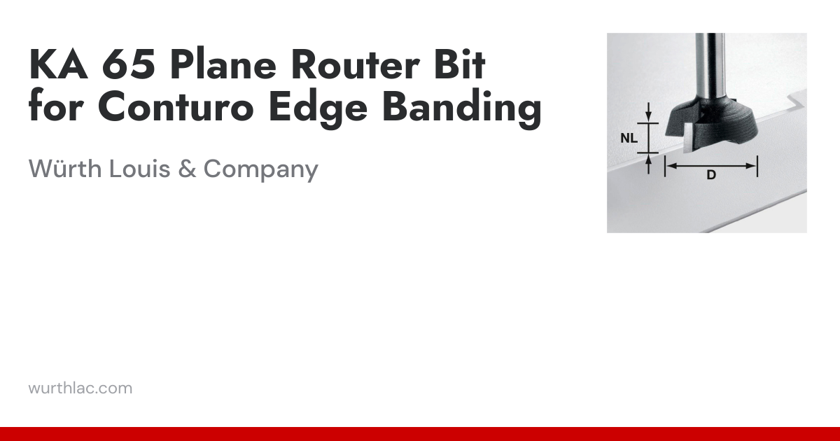 KA 65 Plane Router Bit for Conturo Edge Banding | Würth Louis & Company