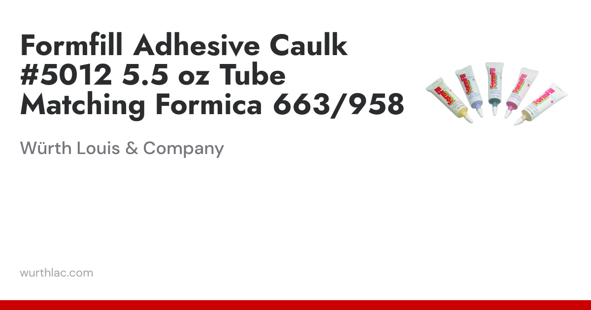 Formfill Adhesive Caulk #5012 5.5 oz Tube Matching Formica 663/958 ...