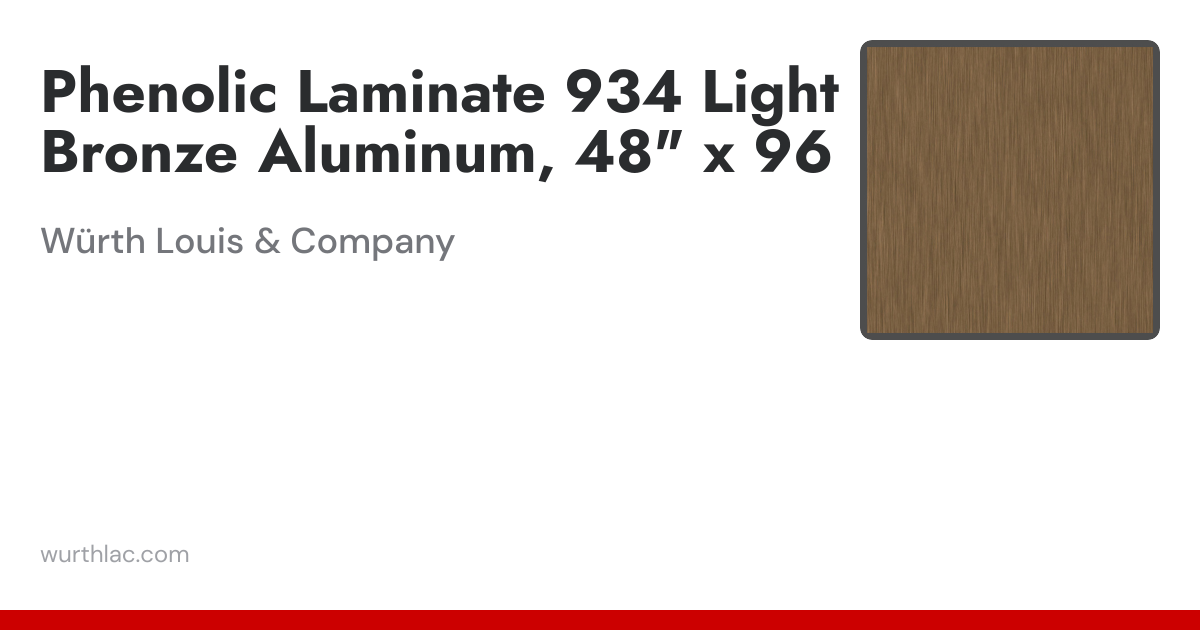 Phenolic Laminate 934 Light Bronze Aluminum, 48