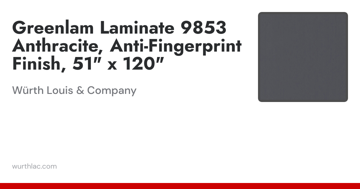 Greenlam Laminate 9853 Anthracite, Anti-Fingerprint Finish, 51