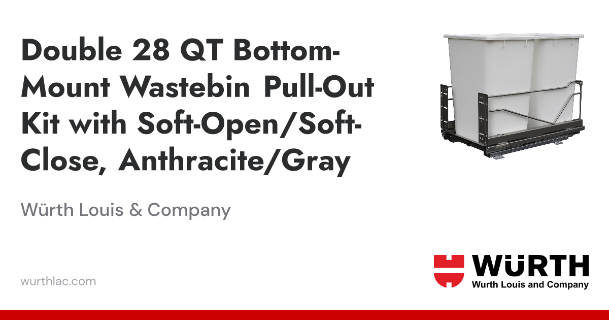 Double 28 QT Bottom-Mount Wastebin Pull-Out Kit with Soft-Open/Soft ...