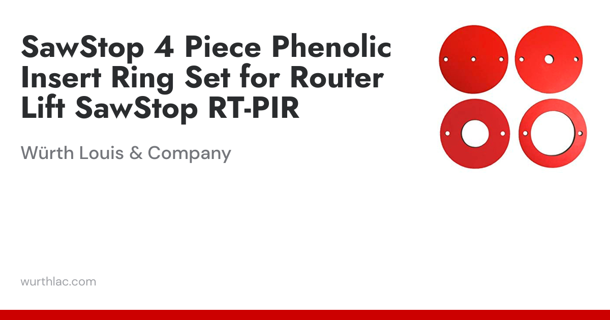 SawStop 4 Piece Phenolic Insert Ring Set for Router Lift SawStop RT-PIR ...