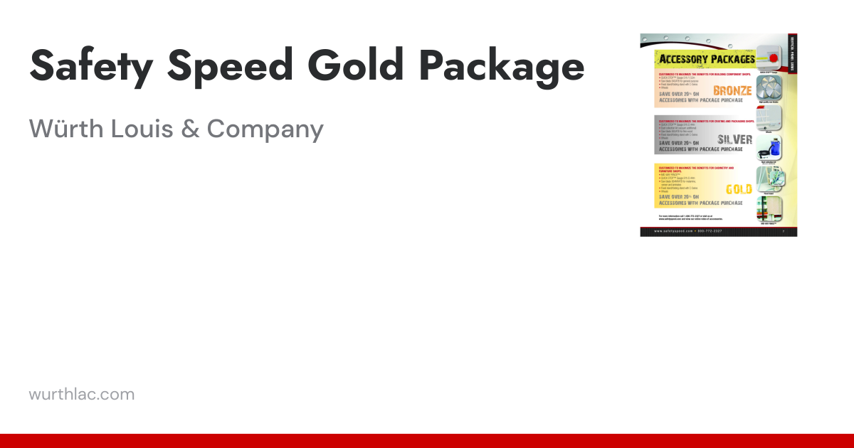 Safety Speed Gold Package | Würth Louis & Company