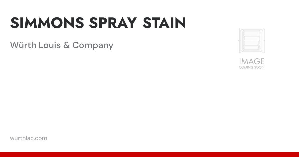 SIMMONS SPRAY STAIN | Würth Louis & Company
