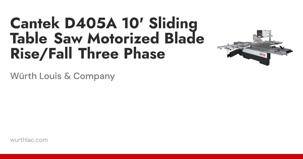 Cantek D405A 10' Sliding Table Saw Motorized Blade Rise/Fall Three ...