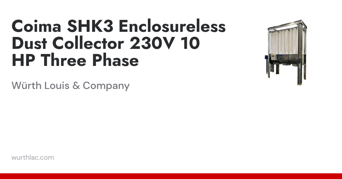 Coima SHK3 Enclosureless Dust Collector 230V 10 HP Three Phase | Würth ...