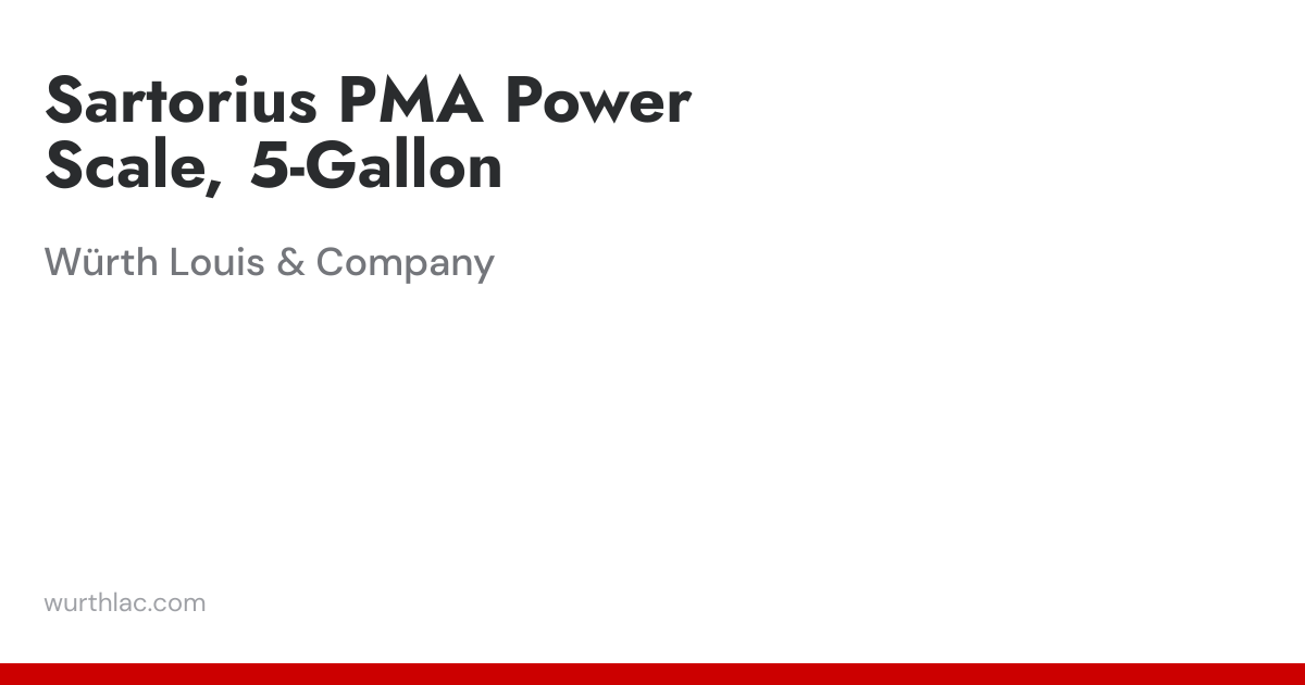 Sartorius PMA Power Scale, 5-Gallon | Würth Louis & Company