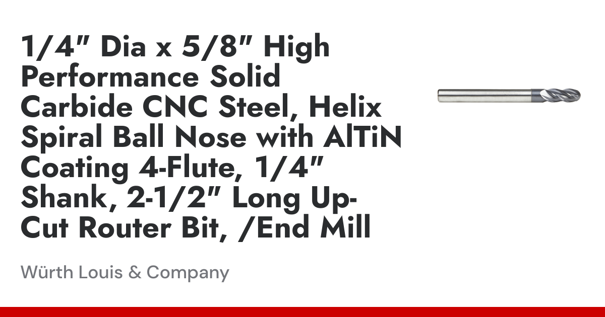 1/2 Inch Dia.-2-5/8 Inch LOC-5 Inch OAL - .015 Radius 6 FL Carbide End Mill Altin X Iddd4069246 P 36282