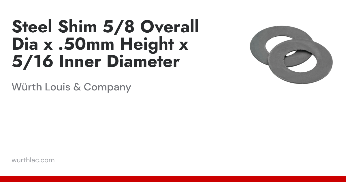 Steel Shim 5/8 Overall Dia x .50mm Height x 5/16 Inner Diameter | Würth ...