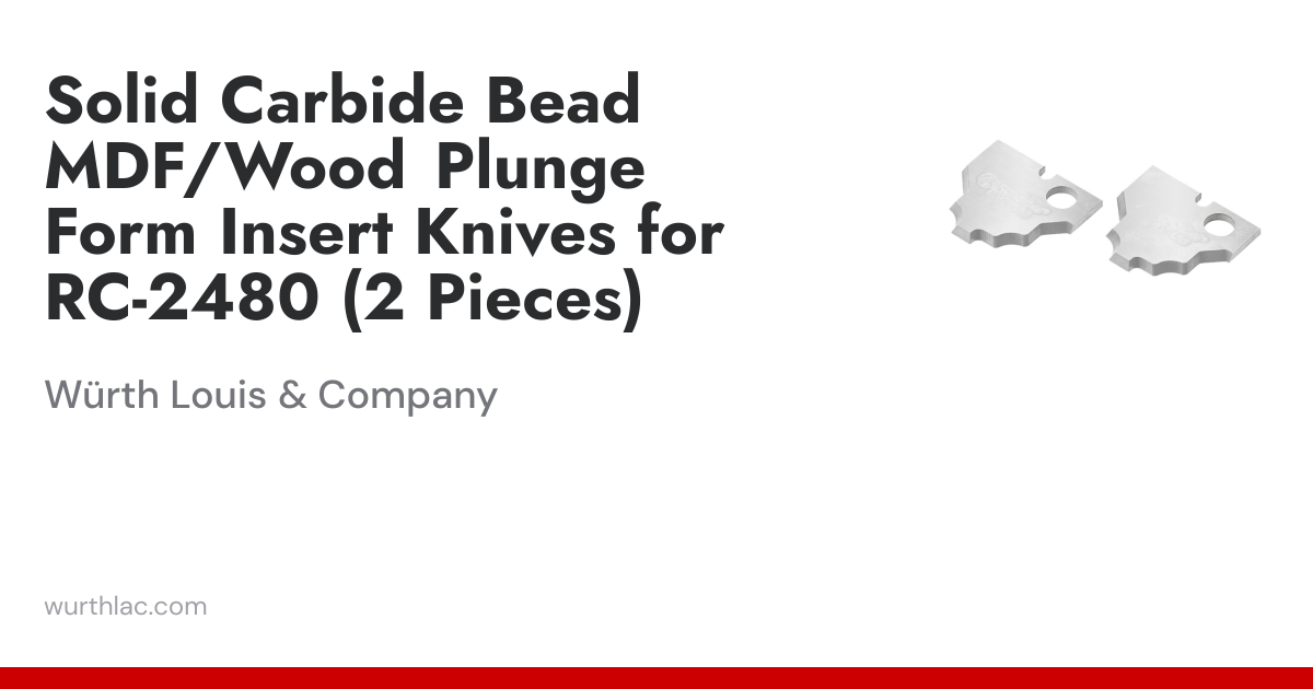 Solid Carbide Bead MDF/Wood Plunge Form Insert Knives for RC-2480 (2 ...