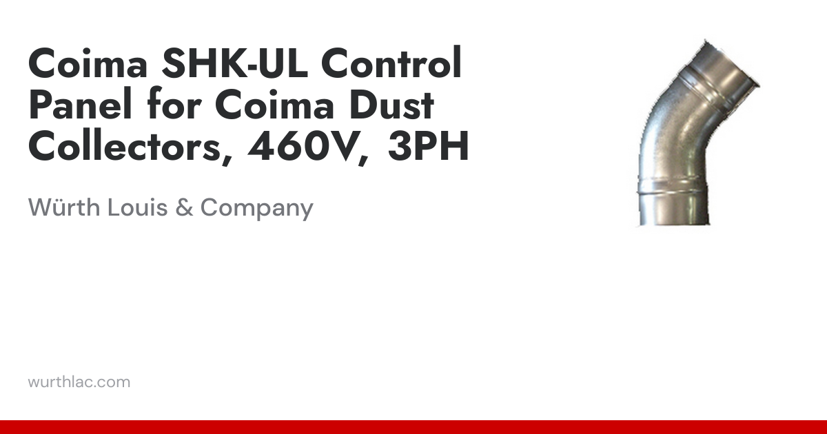 Coima SHK-UL Control Panel for Coima Dust Collectors, 460V, 3PH | Würth ...