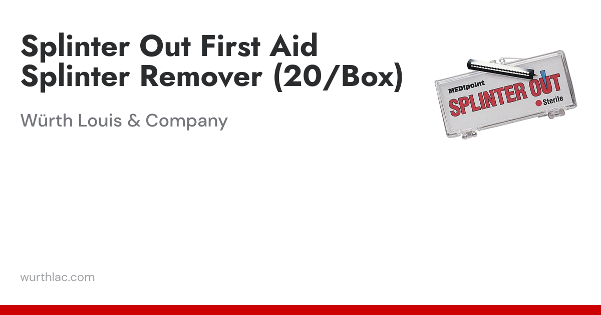 Splinter Out First Aid Splinter Remover (20/Box) | Würth Louis & Company