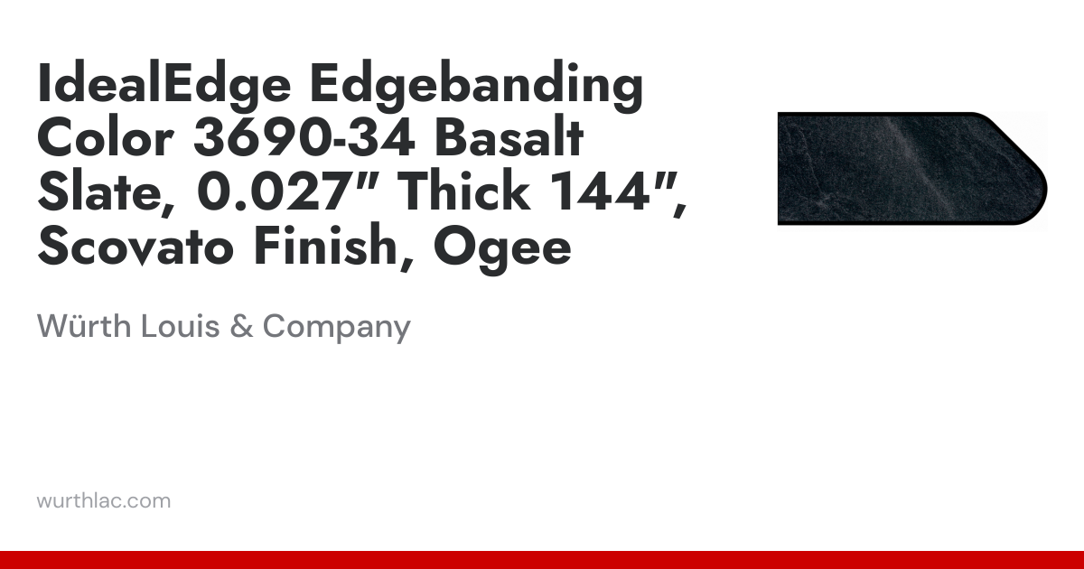IdealEdge Edgebanding Color 3690-34 Basalt Slate, 0.027