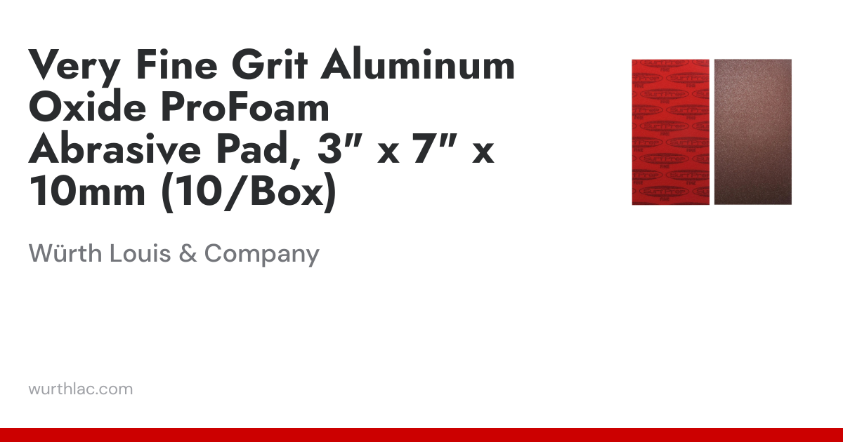 Very Fine Grit Aluminum Oxide ProFoam Abrasive Pad, 3