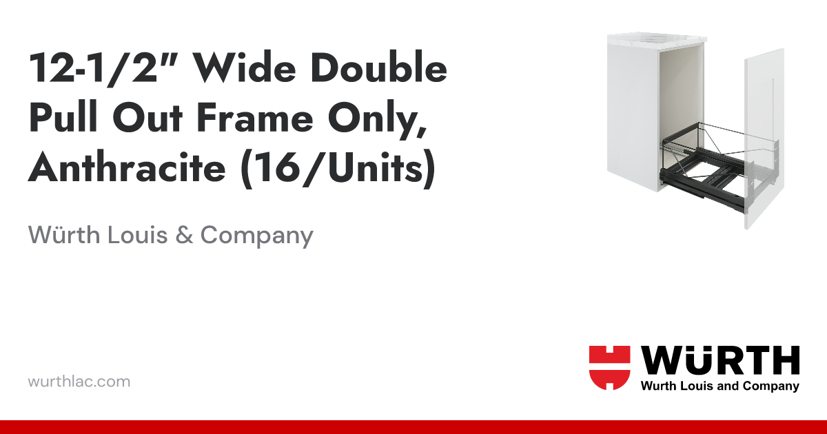 121/2" Wide Double Pull Out Frame Only, Anthracite (16/Units) Würth