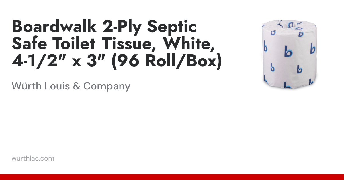 Boardwalk 2-Ply Septic Safe Toilet Tissue, White, 4-1/2