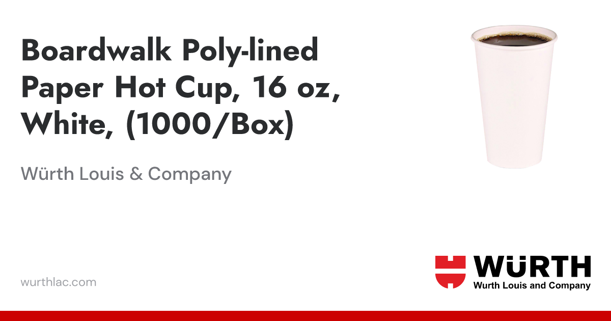 Boardwalk Poly-lined Paper Hot Cup, 16 oz, White, (1000/Box) | Würth ...