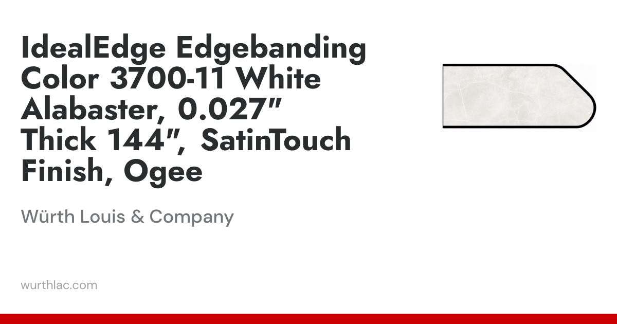 IdealEdge Edgebanding Color 3700-11 White Alabaster, 0.027