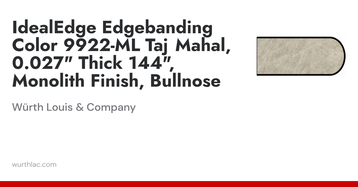 IdealEdge Edgebanding Color 9922-ML Taj Mahal, 0.027