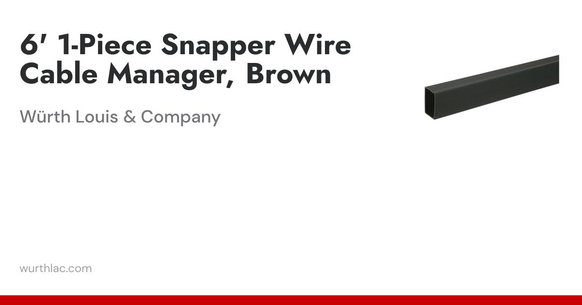 6' 1-Piece Snapper Wire Cable Manager, Brown | Würth Louis & Company
