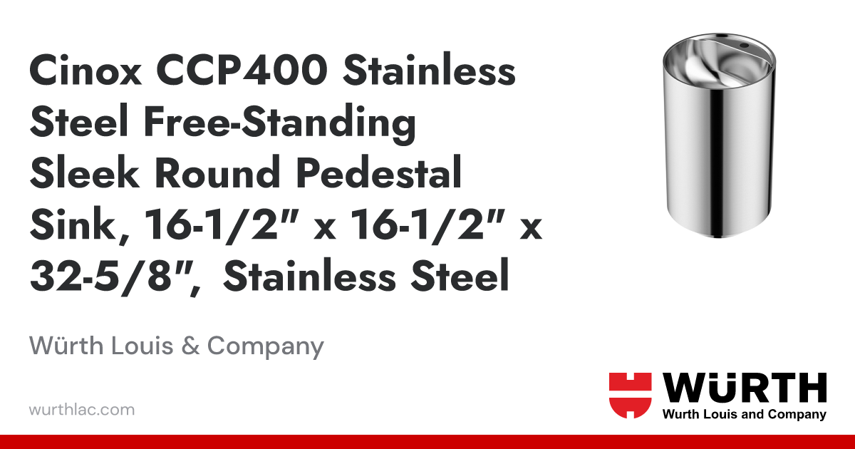 Cinox CCP400 Stainless Steel Free-Standing Sleek Round Pedestal Sink ...