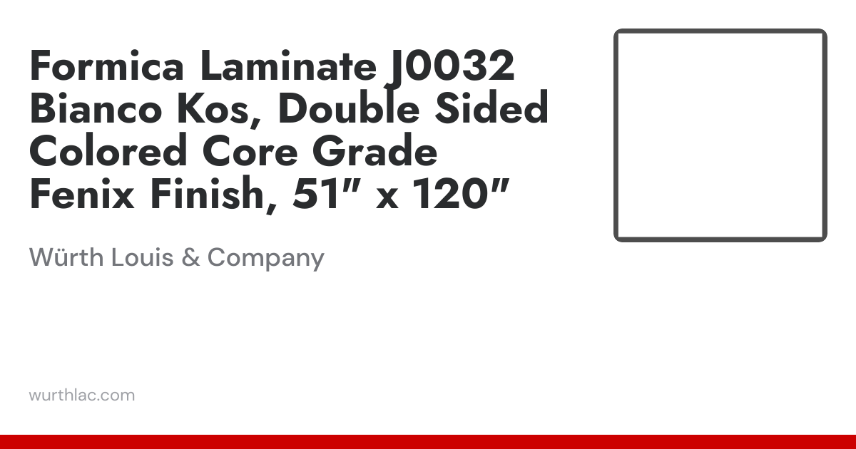 Formica Laminate J0032 Bianco Kos, Double Sided Colored Core Grade ...