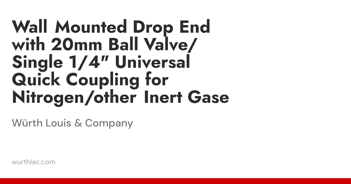 Wall Mounted Drop End with 20mm Ball Valve/Single 1/4