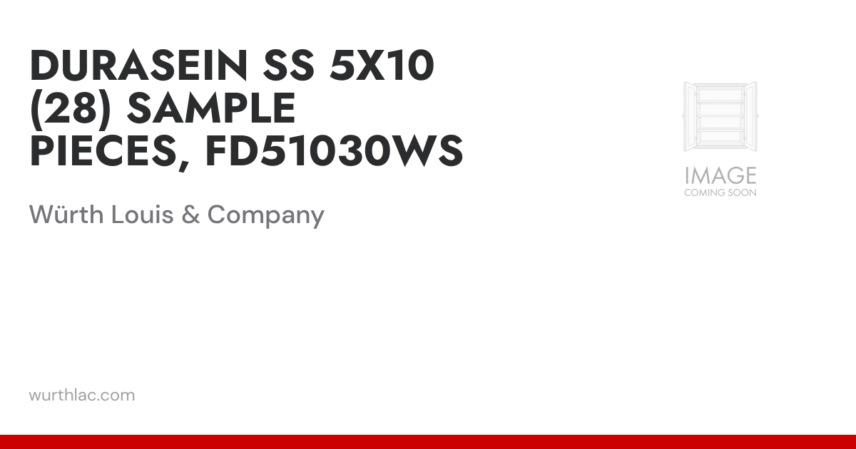 DURASEIN SS 5X10 (28) SAMPLE PIECES, FD51030WS | Würth Louis & Company
