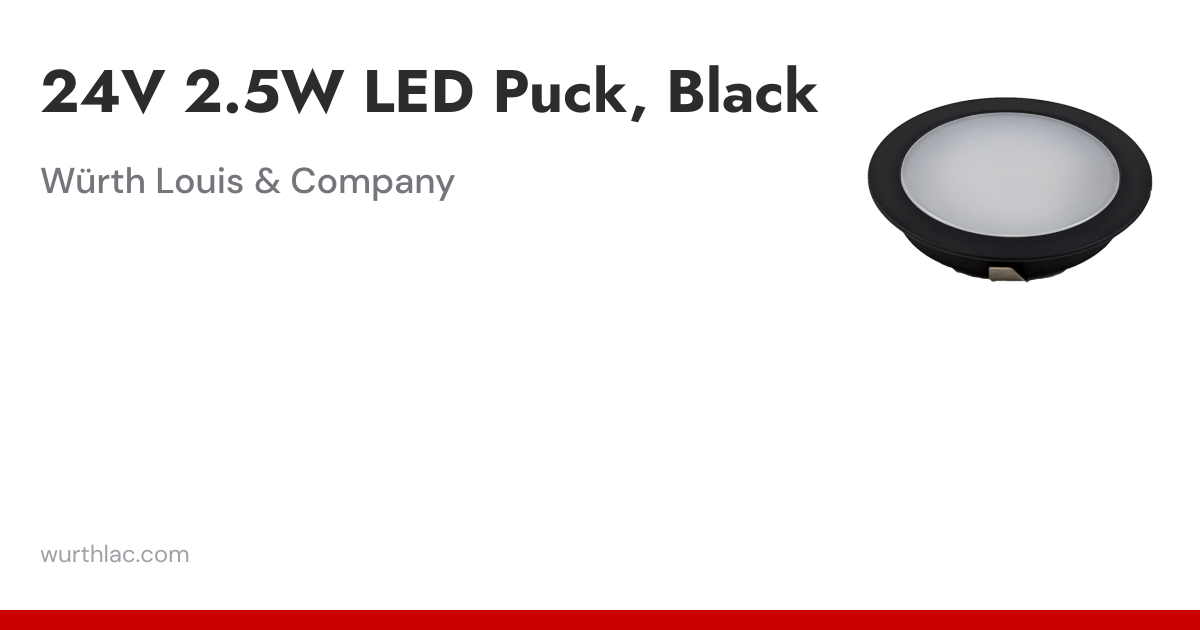 24V 2.5W LED Puck, Black | Würth Louis & Company