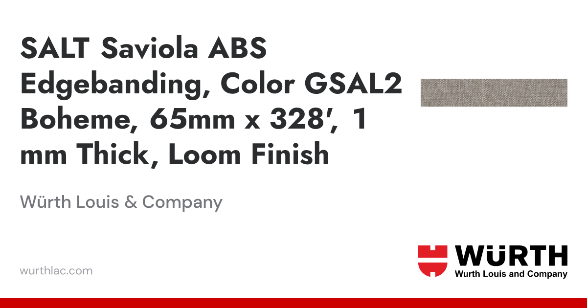SALT Saviola ABS Edgebanding, Color GSAL2 Boheme, 65mm x 328', 1 mm ...
