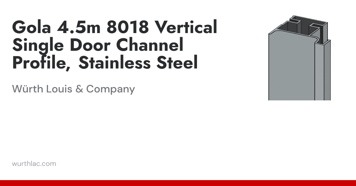 Gola 4.5m 8018 Vertical Single Door Channel Profile, Stainless Steel ...