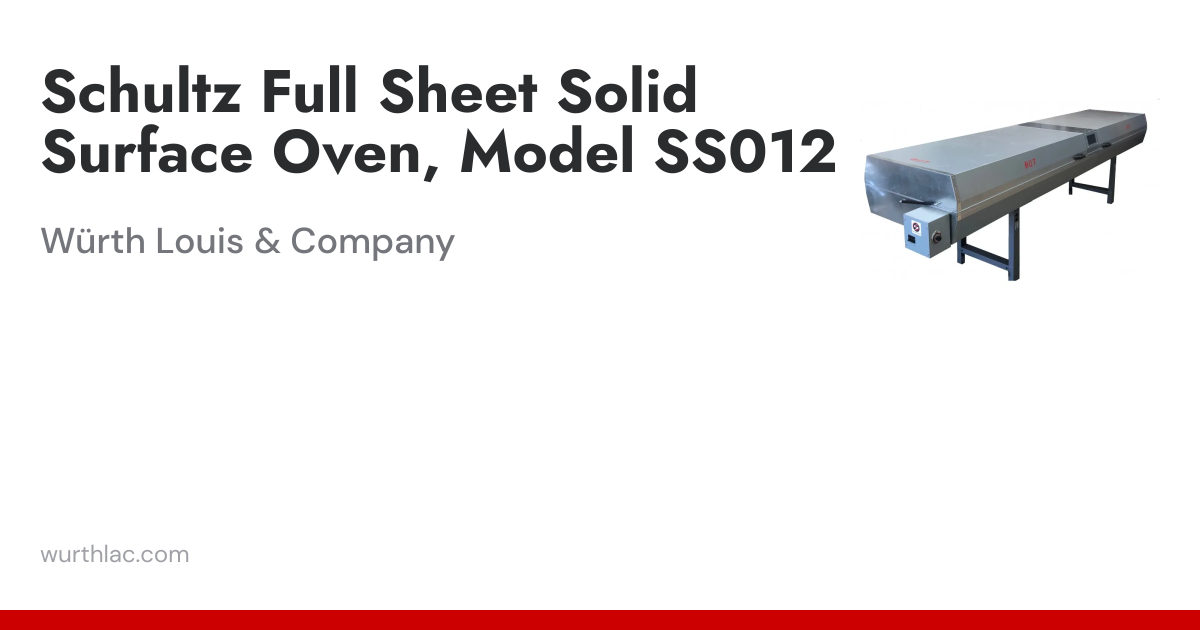 Schultz Full Sheet Solid Surface Oven, Model SS012 | Würth Louis & Company
