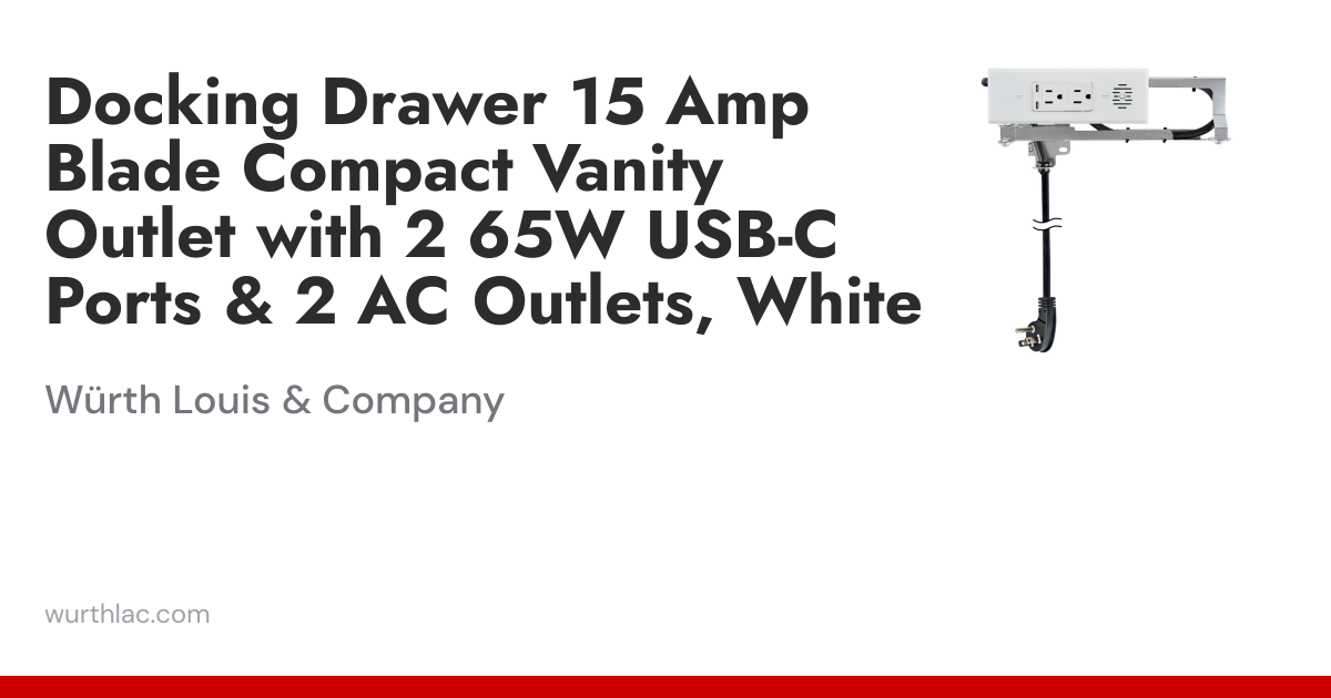 Docking Drawer 15 Amp Blade Compact Vanity Outlet with 2 65W USB-C ...