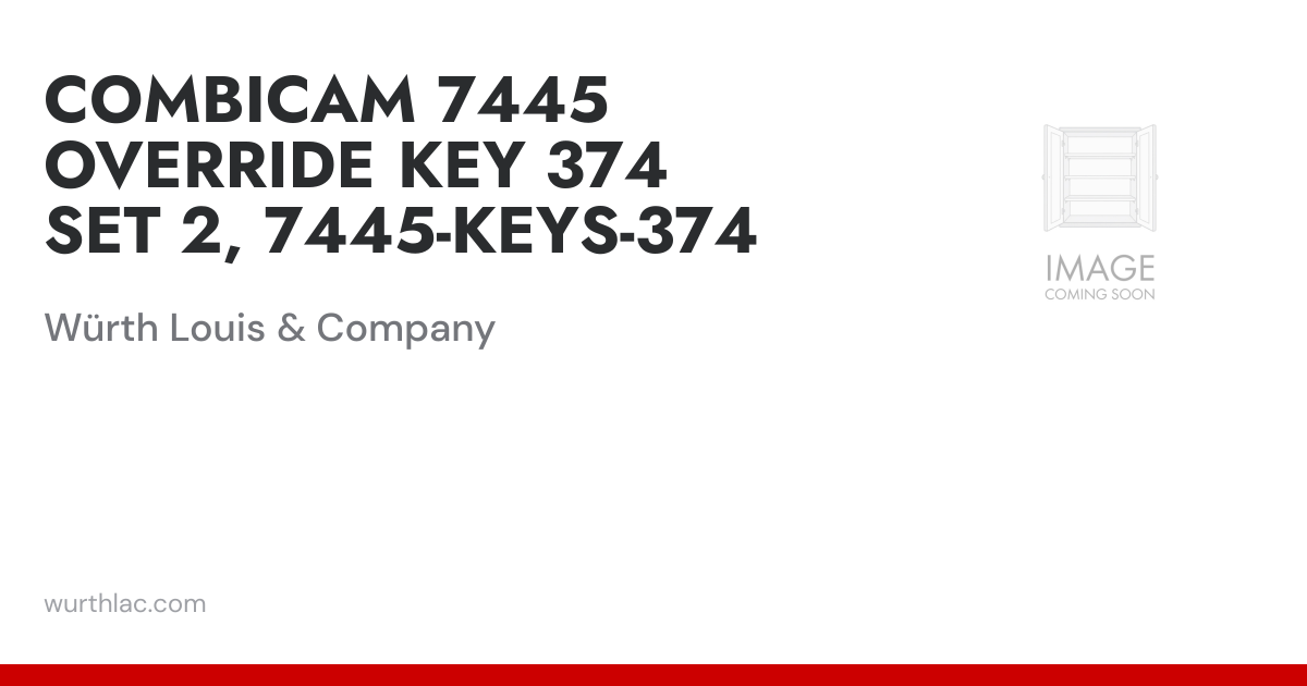 COMBICAM 7445 OVERRIDE KEY 374 SET 2, 7445-KEYS-374 | Würth Louis & Company