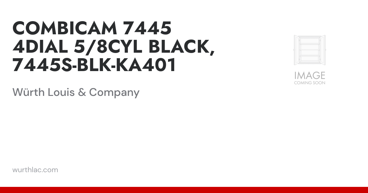 COMBICAM 7445 4DIAL 5/8CYL BLACK, 7445S-BLK-KA401 | Würth Louis & Company