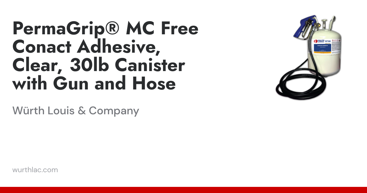 PermaGrip® MC Free Conact Adhesive, Clear, 30lb Canister with Gun and ...