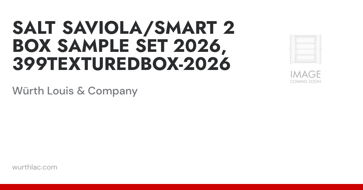 SALT SAVIOLA/SMART 2 BOX SAMPLE SET 2026, 399TEXTUREDBOX-2026 | Würth ...