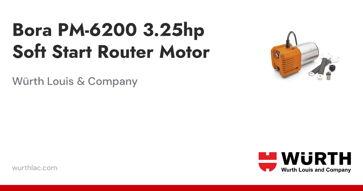 Bora PM-6200 3.25hp Soft Start Router Motor | Würth Louis & Company