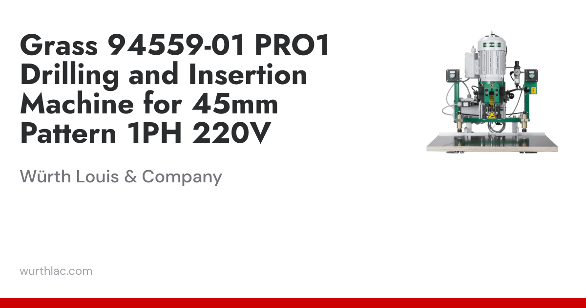 Grass 94559-01 PRO1 Drilling and Insertion Machine for 45mm Pattern 1PH ...