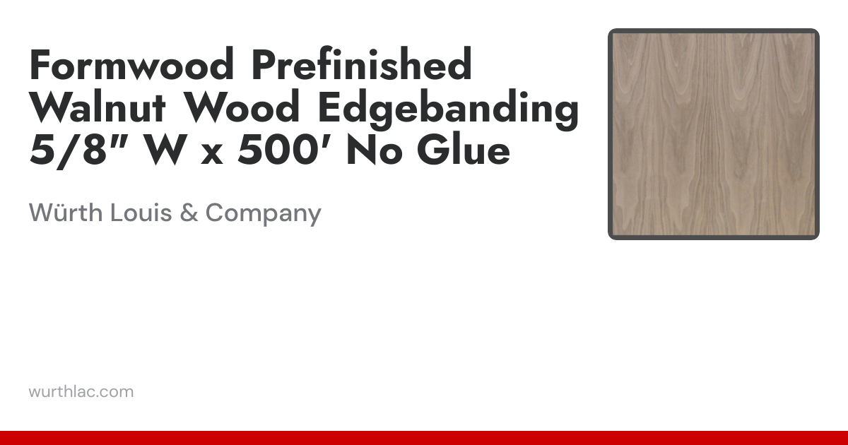 Formwood Prefinished Walnut Wood Edgebanding 5/8