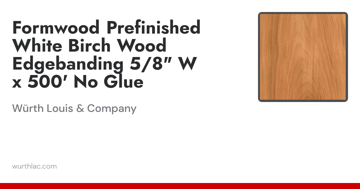 Formwood Prefinished White Birch Wood Edgebanding 5/8